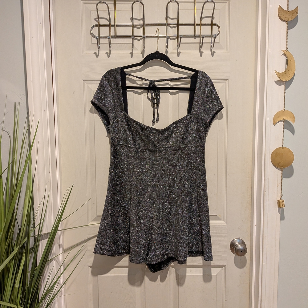 Urban Outfitters Black and Silver Blouse